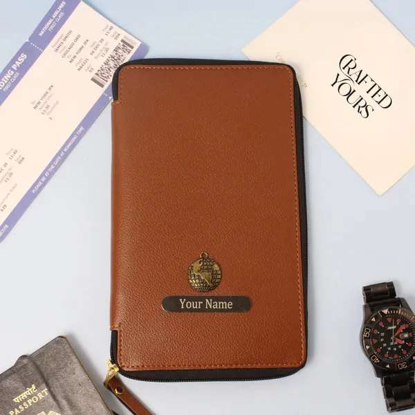 Tan_Personalised_Pebble_Textured_Zippered_Travel_Case