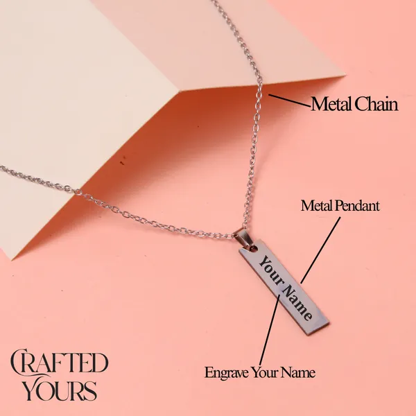 Silver_Peronalised_Stainless_Steel_Silver_Rectangle_Pendant_With_Chain