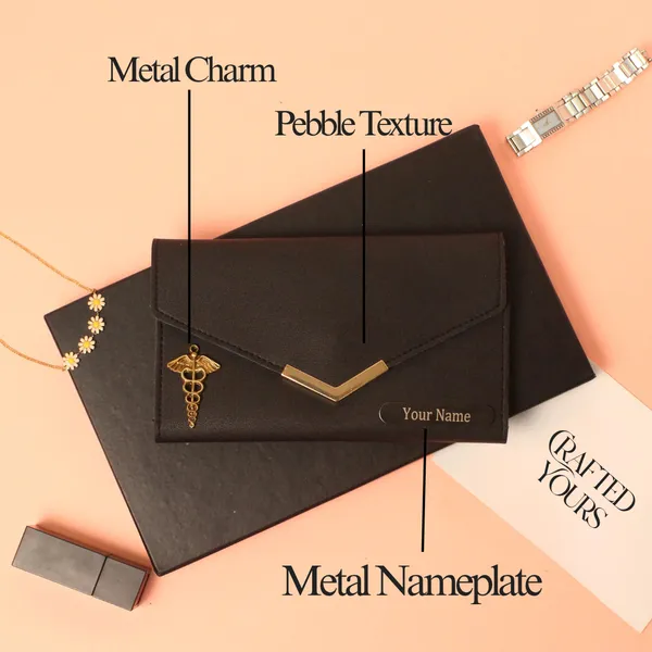 Black_Personalised_Pebble_Texture_Ladies_Clutch