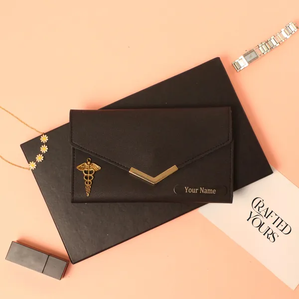 Black_Personalised_Pebble_Texture_Ladies_Clutch