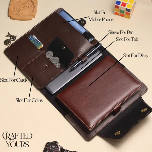 Brown_Personalised_Textured_Office_Organizer