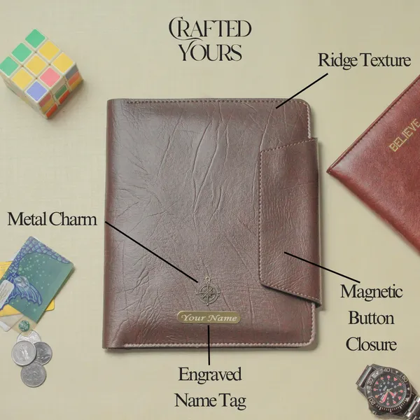 Brown_Personalised_Textured_Office_Organizer