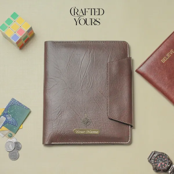 Brown_Personalised_Textured_Office_Organizer