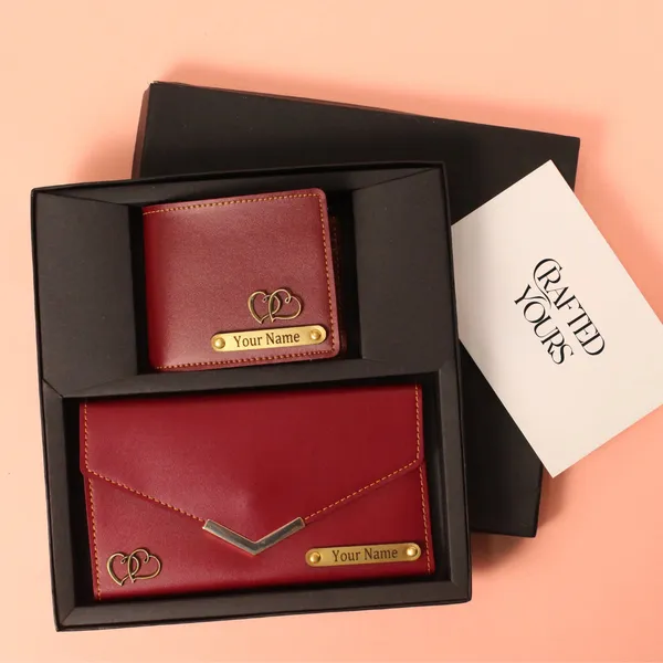 Wine_Personalised_Classic_Gents_Wallet_&_Ladies_Clutch_Couple_Combo