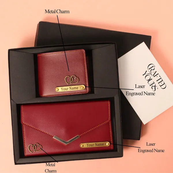 Wine_Personalised_Classic_Gents_Wallet_&_Ladies_Clutch_Couple_Combo