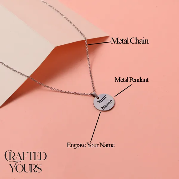 Silver_Peronalised_Stainless_Steel_Silver_Circle_Pendant_With_Chain