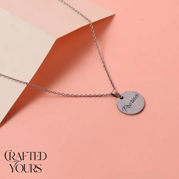 Silver_Peronalised_Stainless_Steel_Silver_Circle_Pendant_With_Chain