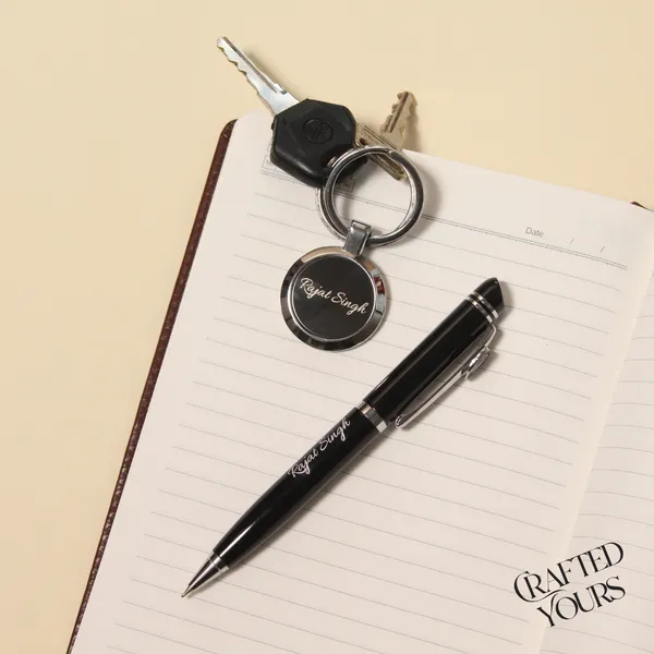 Black_Personalised_Advocate_Pen_&_Keychain_Set