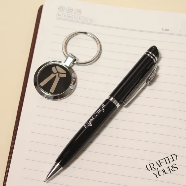 Black_Personalised_Advocate_Pen_&_Keychain_Set