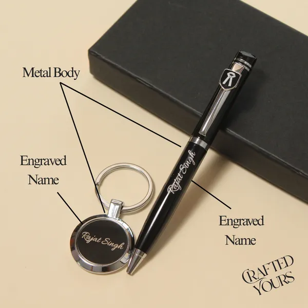 Black_Personalised_Advocate_Pen_&_Keychain_Set