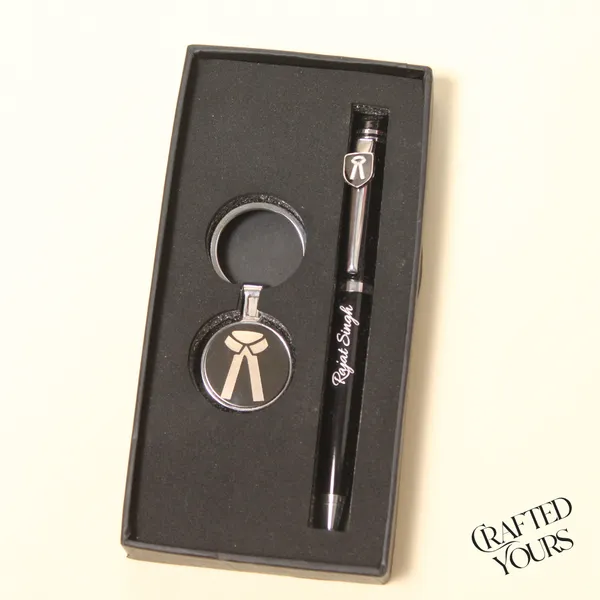 Black_Personalised_Advocate_Pen_&_Keychain_Set