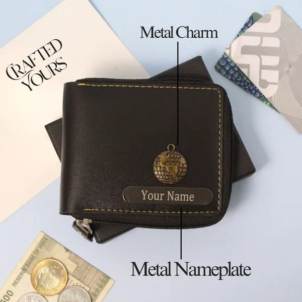 Black_Personalised_Classic_Mens_Zippered_Wallet