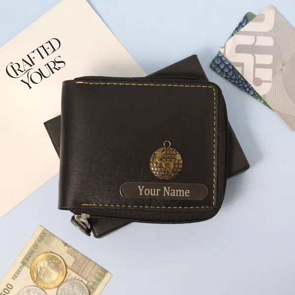 Black_Personalised_Classic_Mens_Zippered_Wallet
