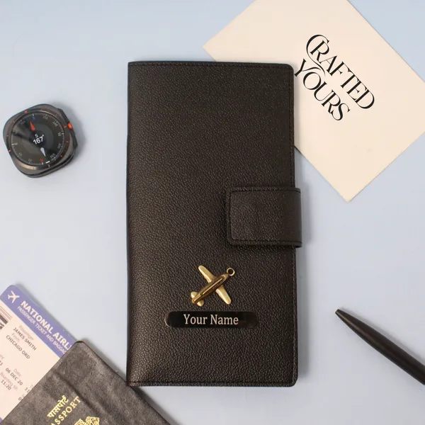Black_Personalised_Pebble_Textured_Travel_Wallet