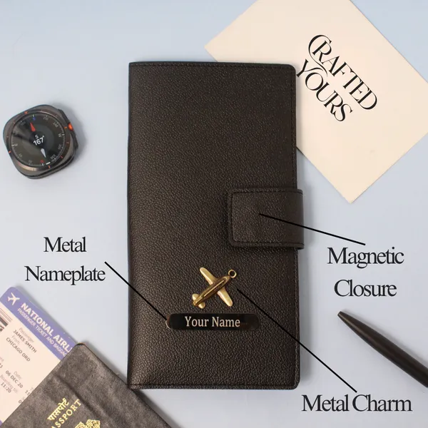 Black_Personalised_Pebble_Textured_Travel_Wallet