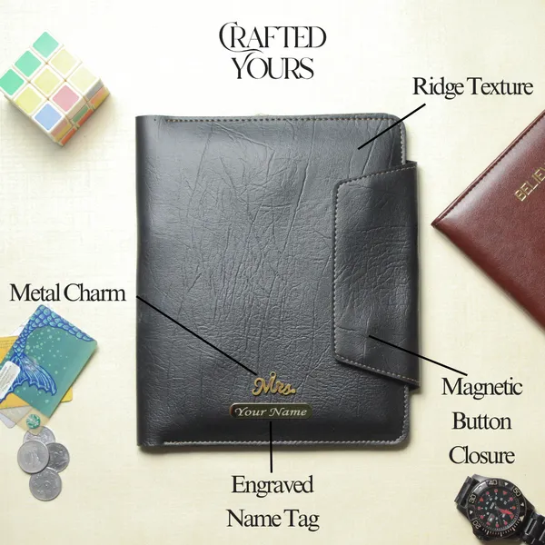 Black_Personalised_Textured_Office_Organizer