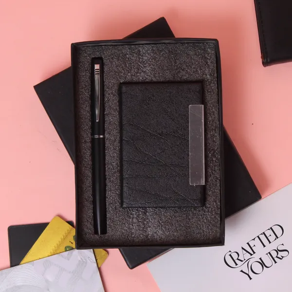 Black_Personalised_Roller_Pen_&_Textured_Cardholder_Combo