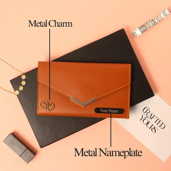 Tan_Personalised_Classic_Ladies_Clutch