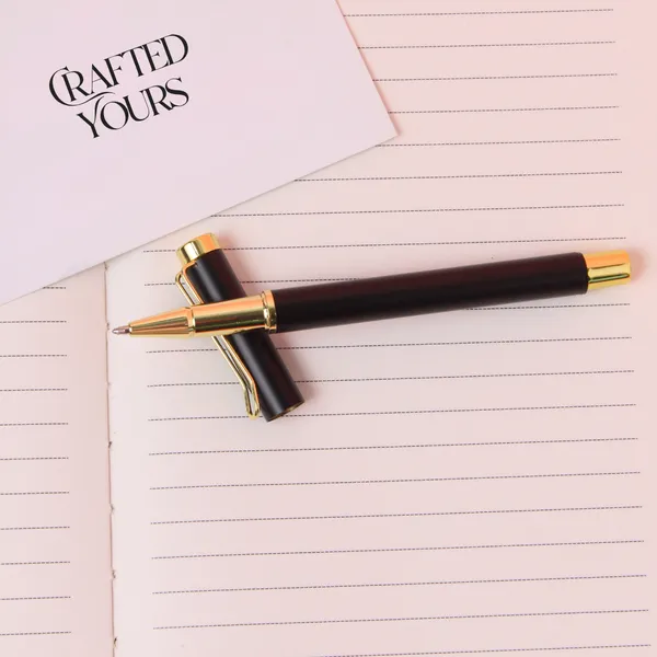 Black_&_Gold_Personalised_Gold_Clip_Matt_Black_Pen_With_Black_Cardholder_Combo
