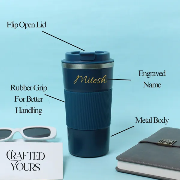 Blue_Personalised_Coffee_Flask_With_Grip