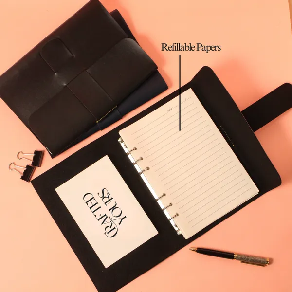 Black_Personalised_A5_Vegan_Leather_Diary