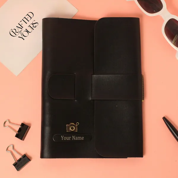 Black_Personalised_A5_Vegan_Leather_Diary