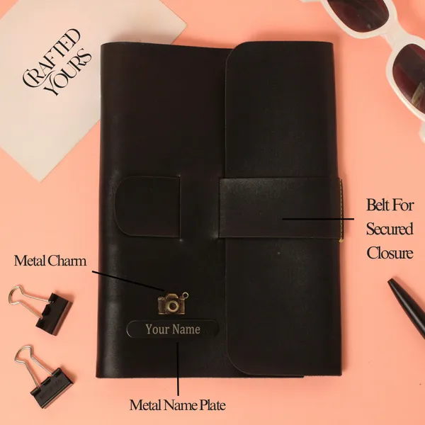 Black_Personalised_A5_Vegan_Leather_Diary