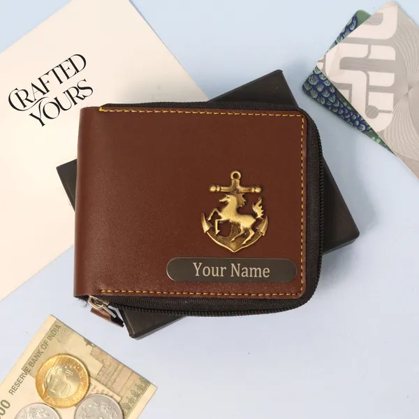 Brown_Personalised_Classic_Mens_Zippered_Wallet