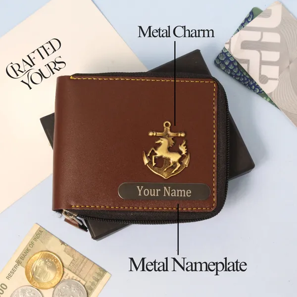 Brown_Personalised_Classic_Mens_Zippered_Wallet