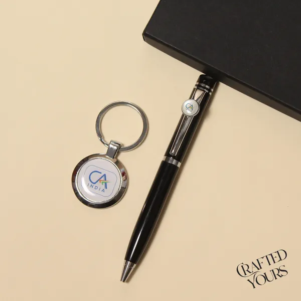 Black_Personalised_Ca_Pen_&_Keychain_Set