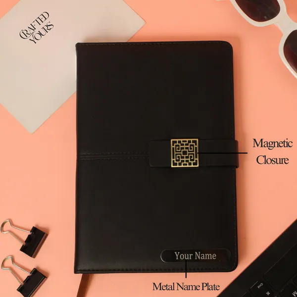Black_Personalised_Premium_A5_Diary_With_Magnetic_Closure