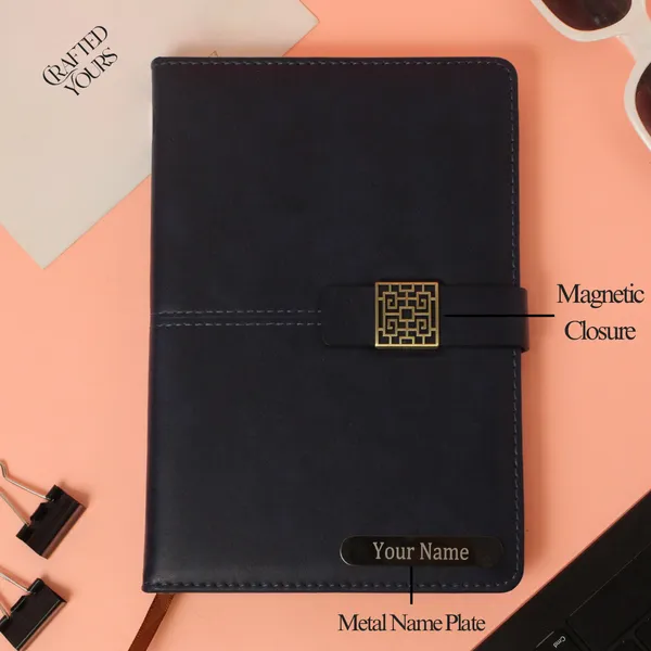 Navy_Blue_Personalised_Premium_A5_Diary_With_Magnetic_Closure