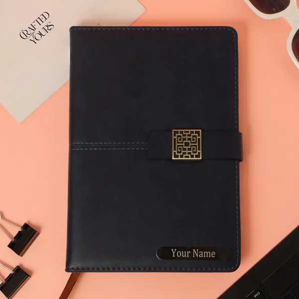 Navy_Blue_Personalised_Premium_A5_Diary_With_Magnetic_Closure