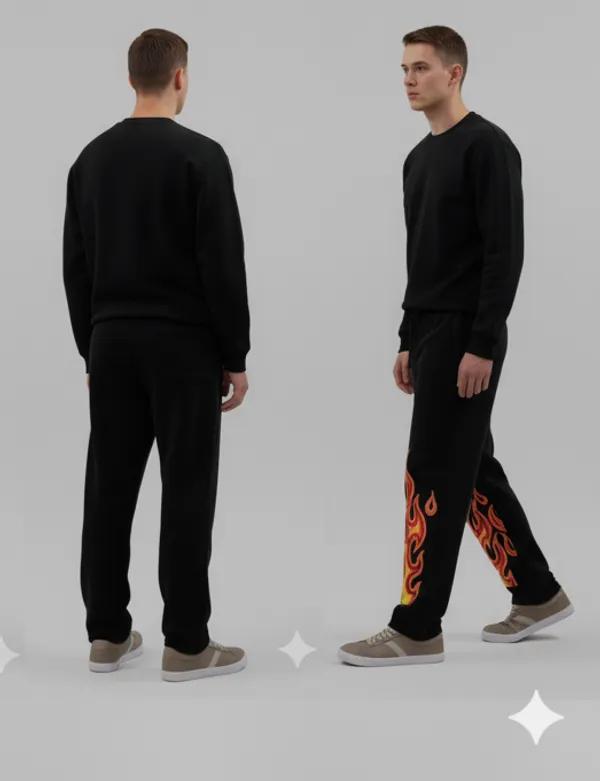 Black_Elegant_Design_Fire_Genze_Lower_For_Men