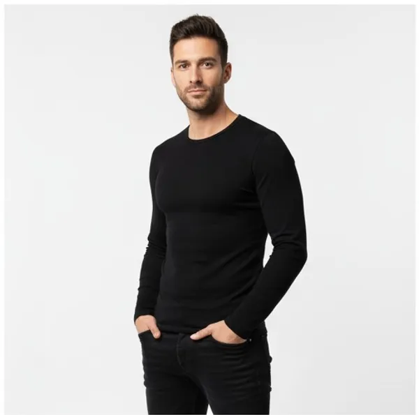 Black_Elegant_Design_Full_Sleeve_T-Shirt_For_Men