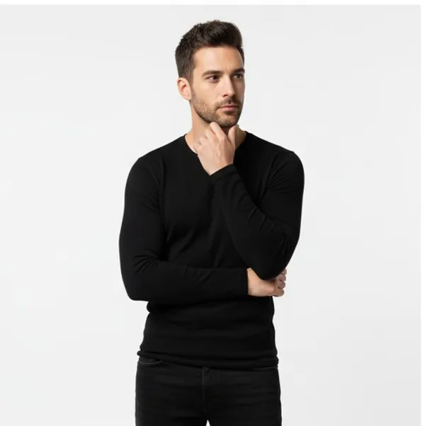 Black_Elegant_Design_Full_Sleeve_T-Shirt_For_Men