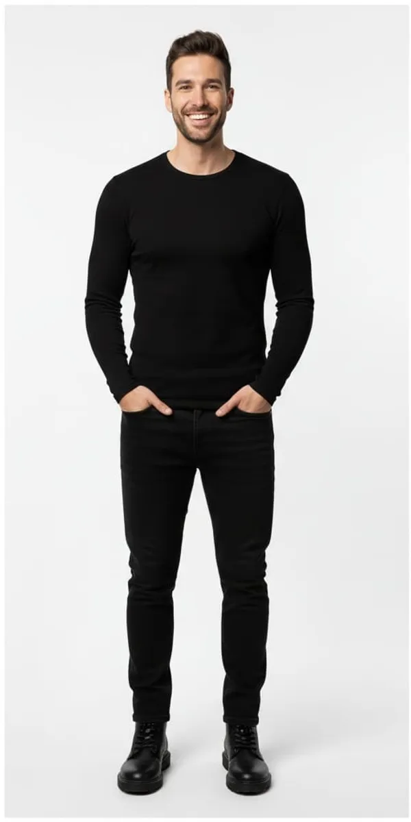 Black_Elegant_Design_Full_Sleeve_T-Shirt_For_Men