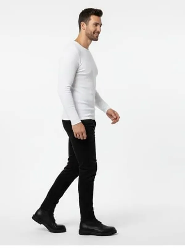 White_Elegant_Design_Full_Sleeve_T-Shirt_For_Men