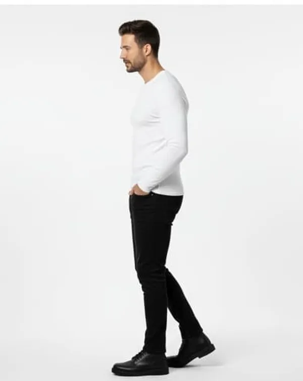 White_Elegant_Design_Full_Sleeve_T-Shirt_For_Men