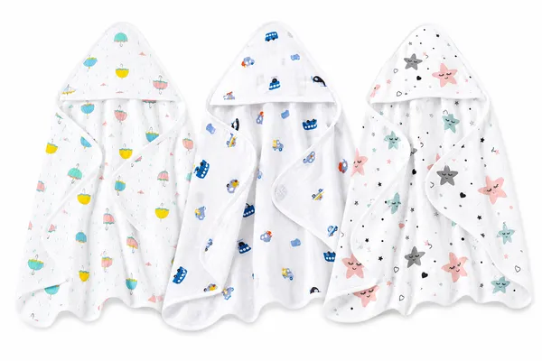 Muslin_Cotton_Hooded_Towel_|_70X70_Cm_|_Single_Layer_Towel_|_Assorted