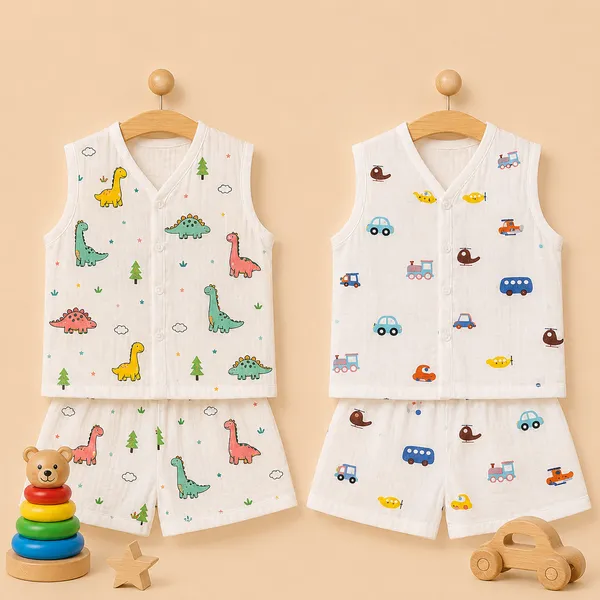 Muslin_Cotton_Jabla_With_Short_|_Dino_+_Motorized