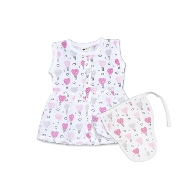 Muslin_Cotton_Frock_With_Nappy_-_Bunny_+_Twinkling_Stars_+_Pinky