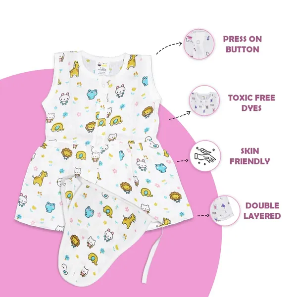 Muslin_Cotton_Frock_With_Nappy_-_Zoo_Creatures