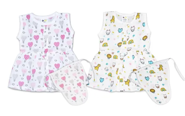 Muslin_Cotton_Frock_With_Nappy_-_Pinky_+_Zoo_Creatures