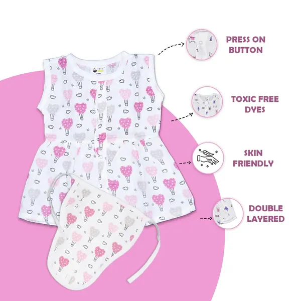 Muslin_Cotton_Frock_With_Nappy_-_Pinky_+_Zoo_Creatures