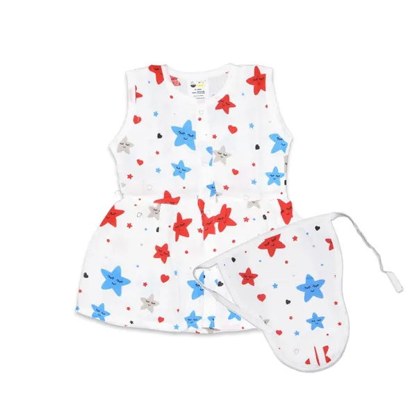 Muslin_Cotton_Frock_With_Nappy_-_Bunny_+_Twinkling_Stars