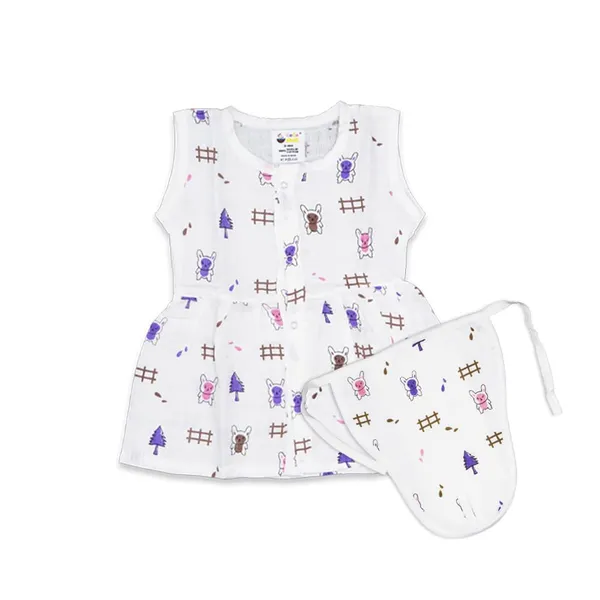 Muslin_Cotton_Frock_With_Nappy_-_Bunny_+_Twinkling_Stars