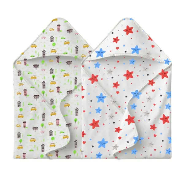 Muslin_Cotton_Hooded_Towel_|_70X70_Cm_|_Double_Layer_Towel_|_Stars_+_Gardening