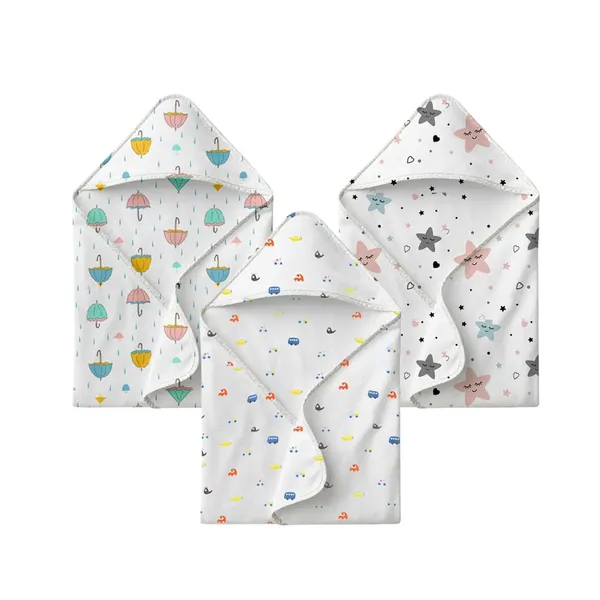 Muslin_Cotton_Hooded_Towel_|_70X70_Cm_|_Single_Layer_Towel_|_Assorted