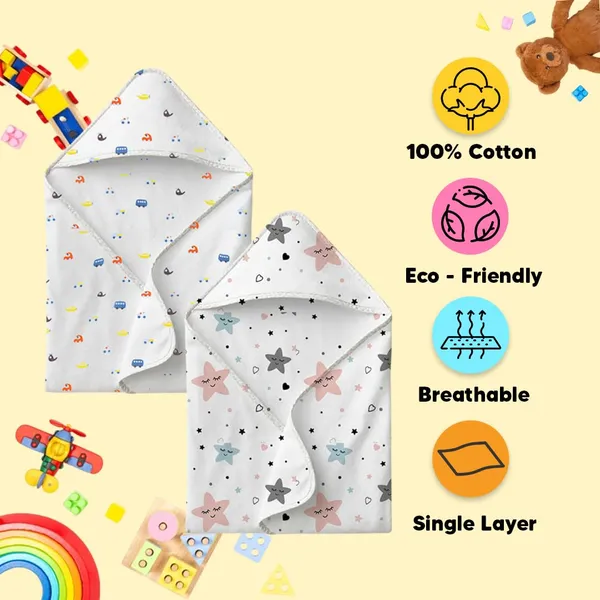 Muslin_Cotton_Hooded_Towel_|_70X70_Cm_|_Single_Layer_Towel_|_Motorized_&_Twinkling_Stars